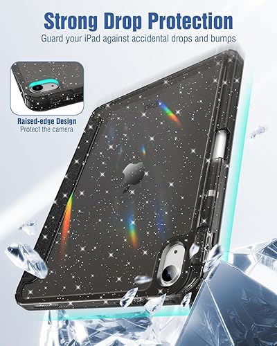 Miniatura 9 de MoKo Funda para iPad de 10 generación 2022, funda para iPad 10.9 con cubierta trasera de TPU suave translúcido esmerilado, funda delgada con soporte