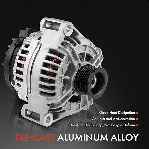 Miniatura 4 de A-Premium Alternador compatible con Mercedes-Benz C240 01-05, C32 AMG, C320, SLK32 AMG, SLK320, CLK320, ML320, ML350 y Chrysler Crossfire, polea de