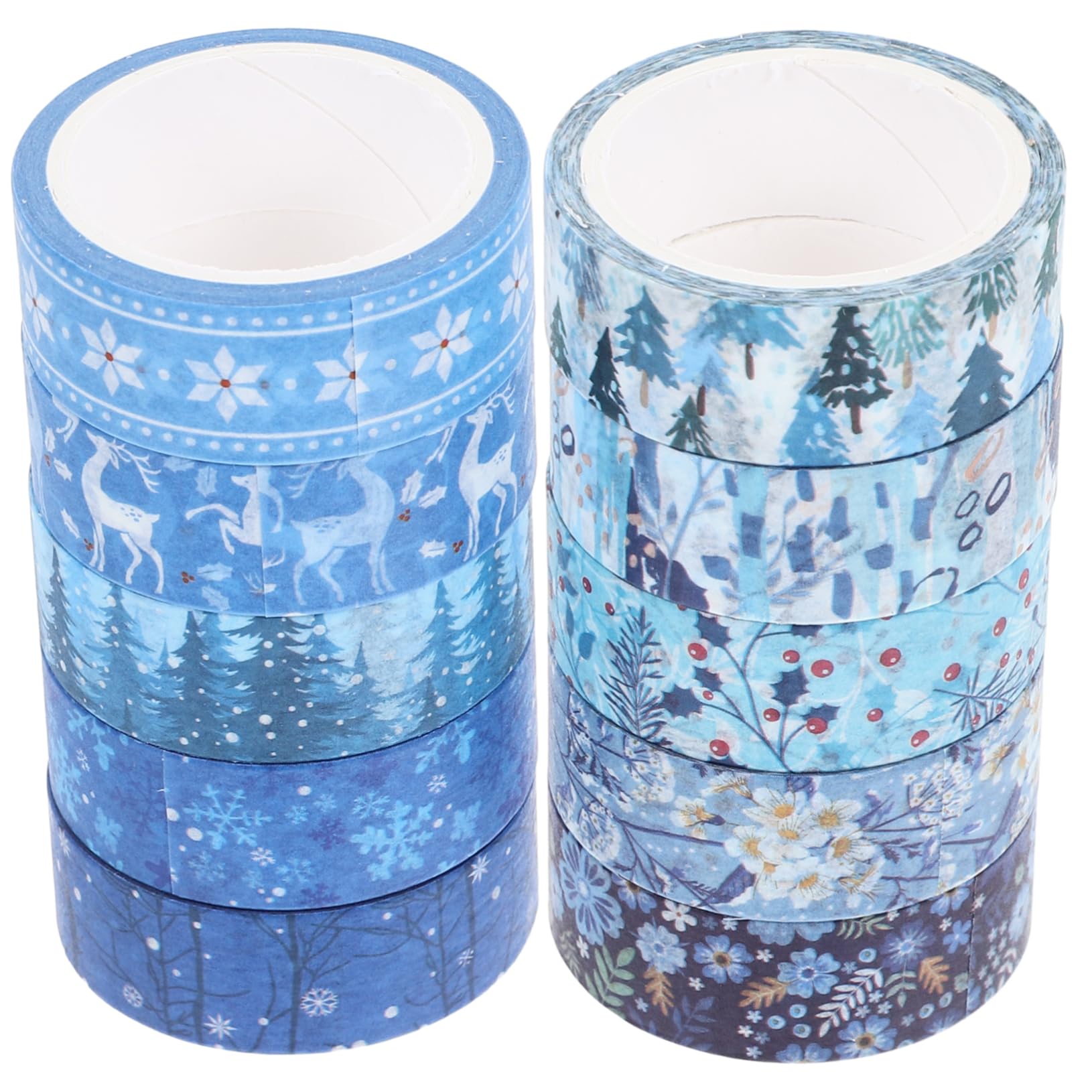 VILLCASE 5 Juegos Cintas De Manualidades Navideñas Papel De De Navidad Nieve Falsa Decoraciones De Fiesta Cinta Washi Navidad Cinta Washi Para Estudiante Papel Japones 10 Rollos * 5
