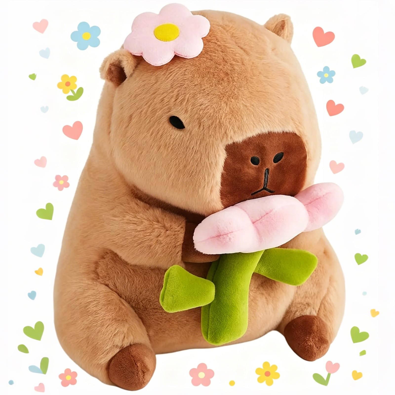 WaaRiuQ 1 Capybara Plush, Large Capybara Teddy, Premium Capybara Toy for Collection and Display, Soft Stuffed Animal with Detailed Features, 23 cm Size
