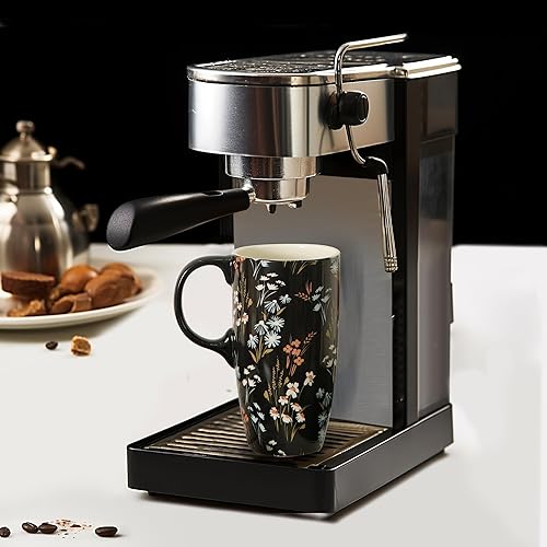 Miniatura 5 de DUSVALLY Taza de café de cerámica de viaje con tapa y asa, taza de té de cerámica reutilizable de 17 onzas en caja de color, adecuada para