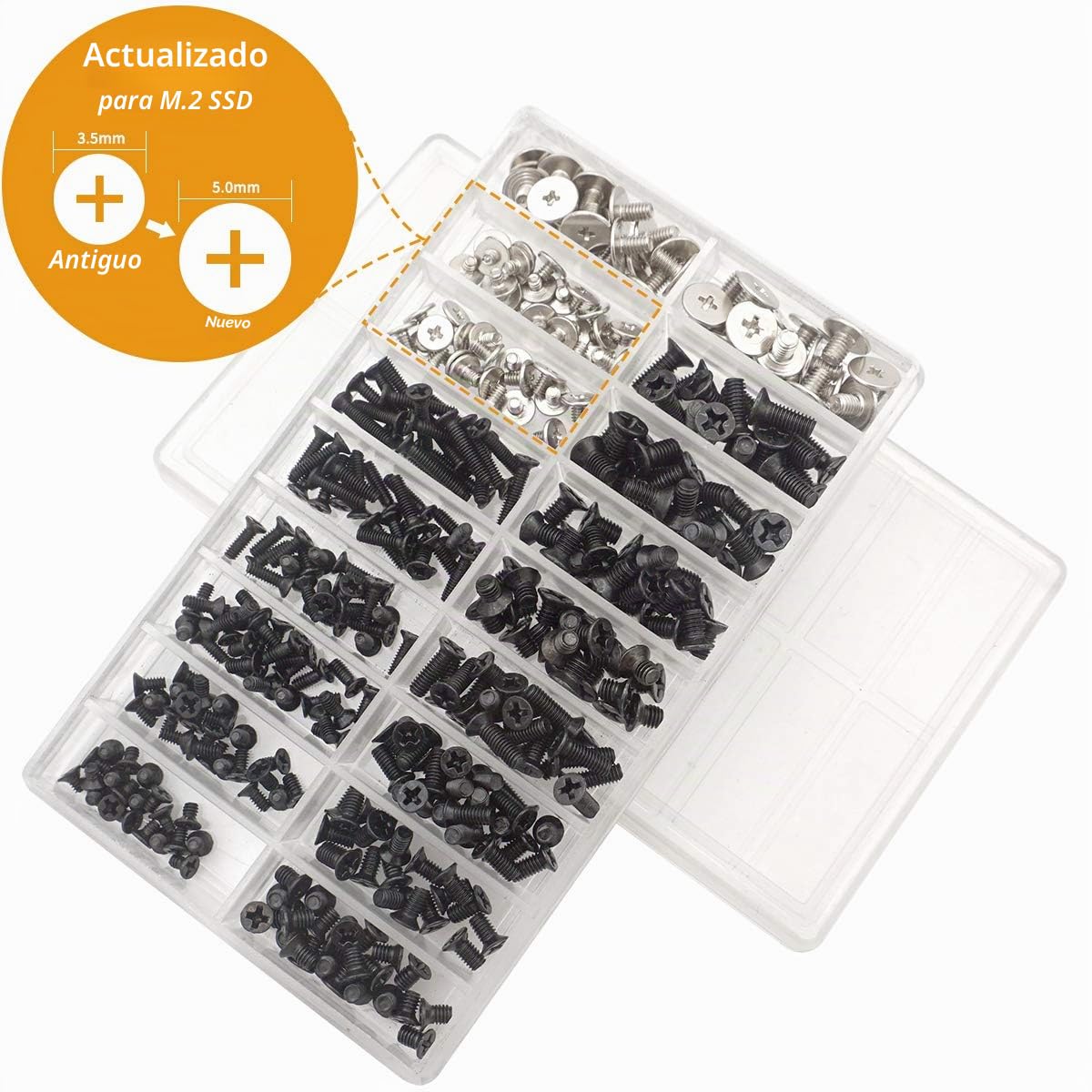 Akuoly Juego de Tornillos para Ordenador portátil Universal y Disco Duro M.2 SSD, M2 M3 M2.5, 355 piezas