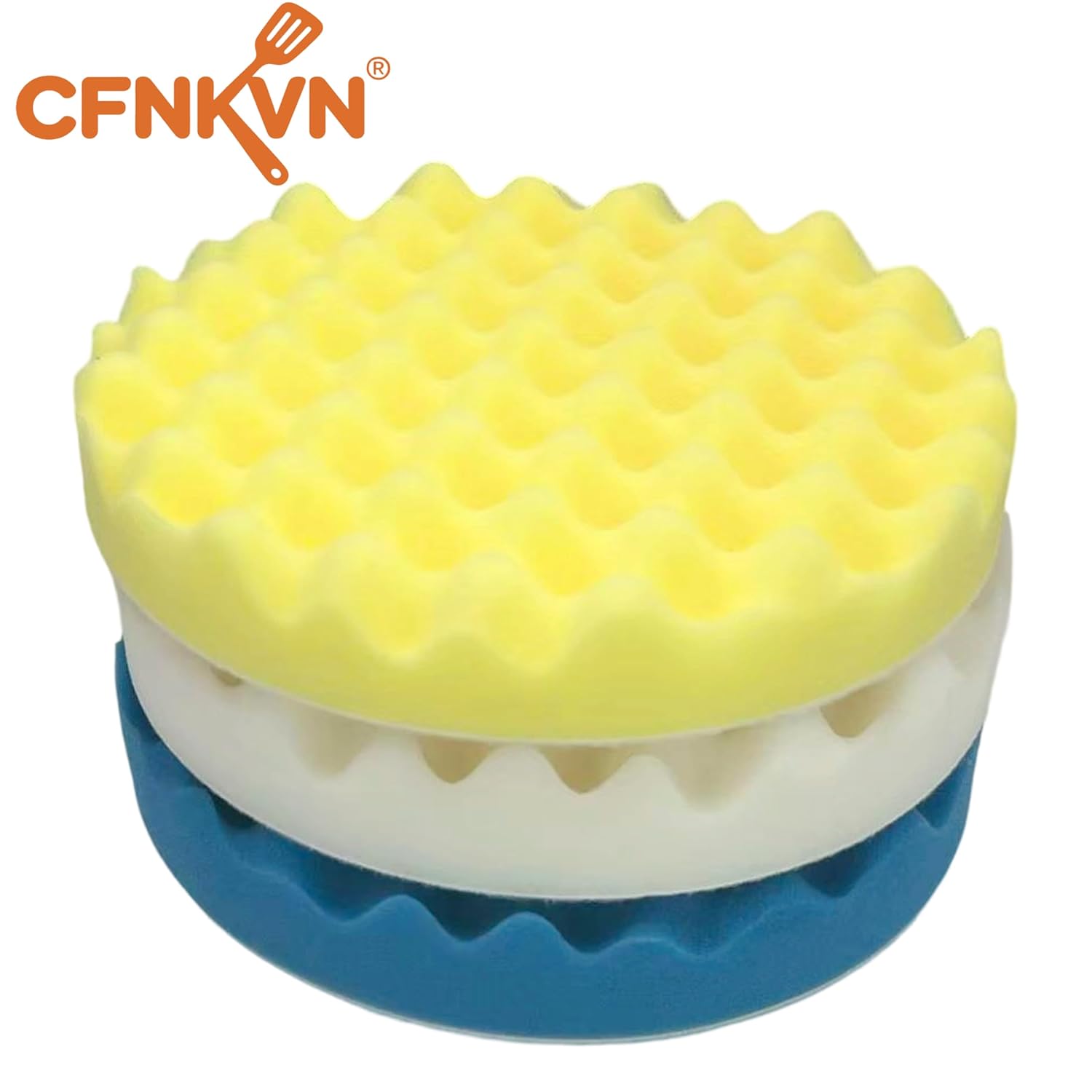 8-Inch Foam Buffing Pads - 3 Pack Polishing Pad Set for Auto Detailing, Paint Repair & Scratch Removal, Replacement for 3M Buffing Pads - 5723 5725 5733, Fits DA Polisher & Drill