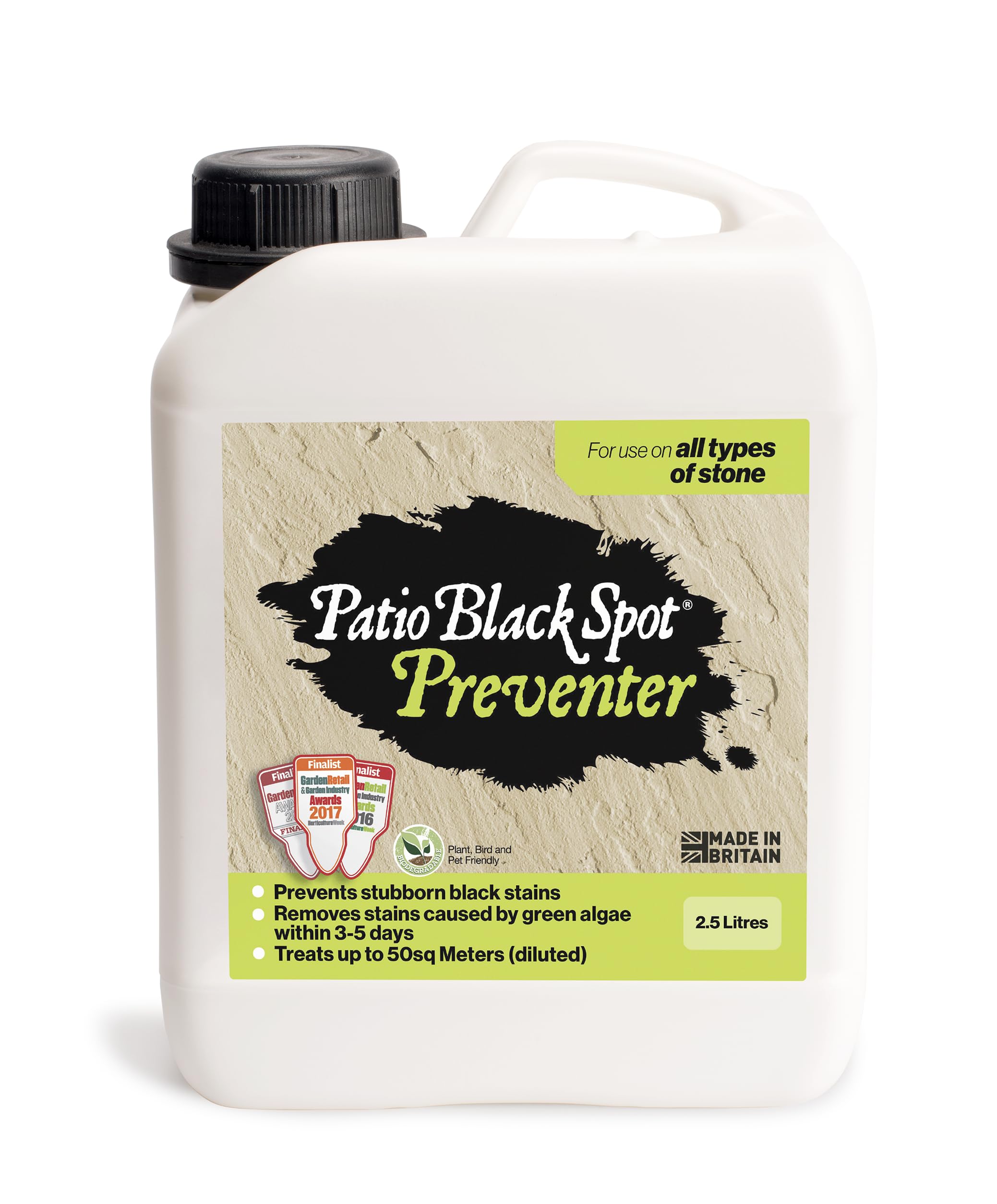 Preventer - For all Stone Types - Controls and Prevents Reinfestation after Removal - Suitable for Terraces and Pathways - Removes Red and Green Stains From Algae - 2.5 L