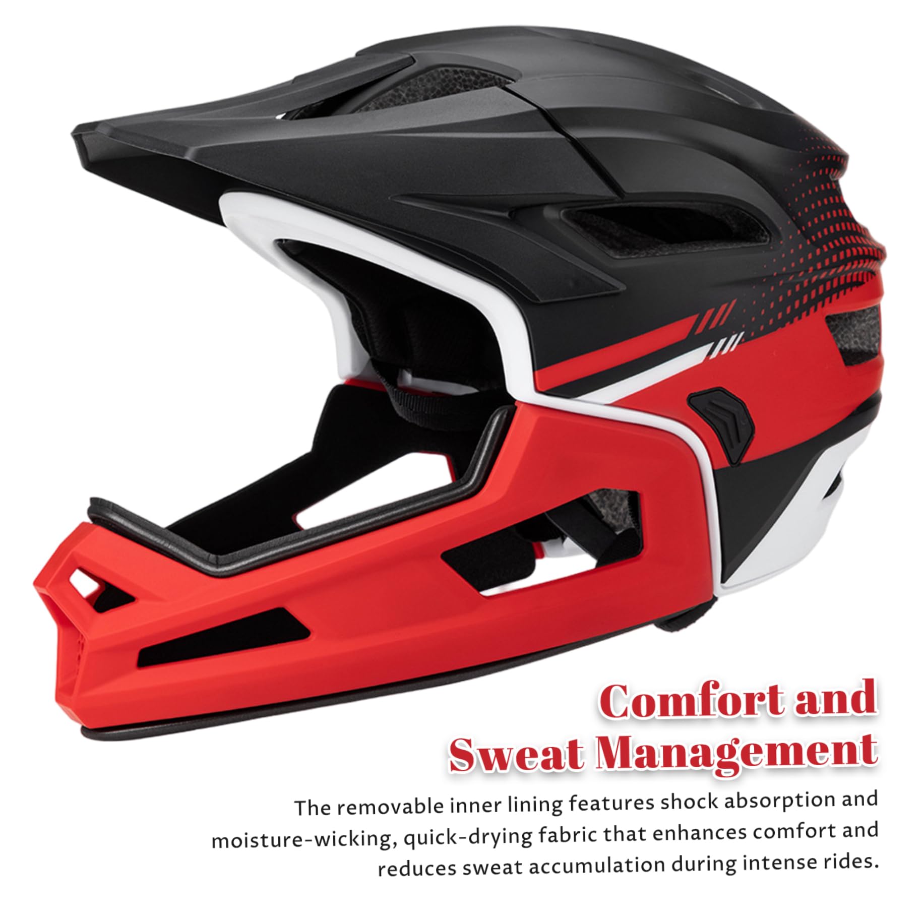 Casco da Bici per Adulti Casco Integrale da Mountain Bike con Mentoniera Staccabile Protezione Ventilata Leggera e Regolabile per Uomo Donna Pista Ciclabile Equitazione Fuori Strada