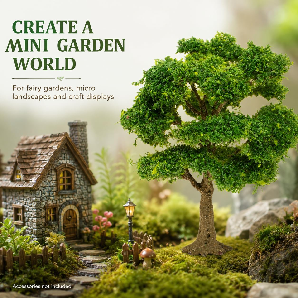 STOBAZA Miniature Trees Artificial Model Trees Sand Table Fake Tree Miniature Plant Tree Figurine for Micro Landscape Diorama Scenery DIY Crafts Garden Ornament image 3