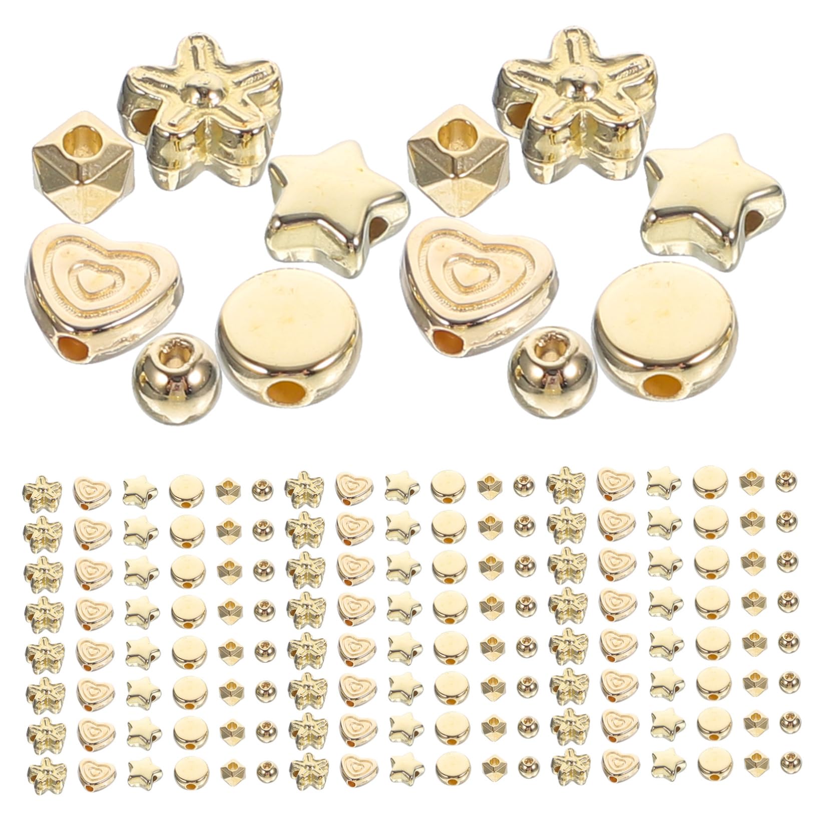 Lurrose 5 Juegos Cuentas Para Pulseras Kit De Cuentas De Fusibles Juguetes Beads for Bracelets Brazalete Pequeña Pulsera De Suministros Para Hacer Joyas Diy Golden 1200 Piezas * 5