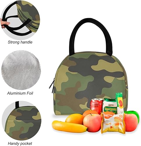 Miniatura 4 de Skeletal Dancer Set Mochila impermeable Cooler Backback, Mochila para niñas con lonchera, bolsas escolares para niños, Camouflaje, Moderno