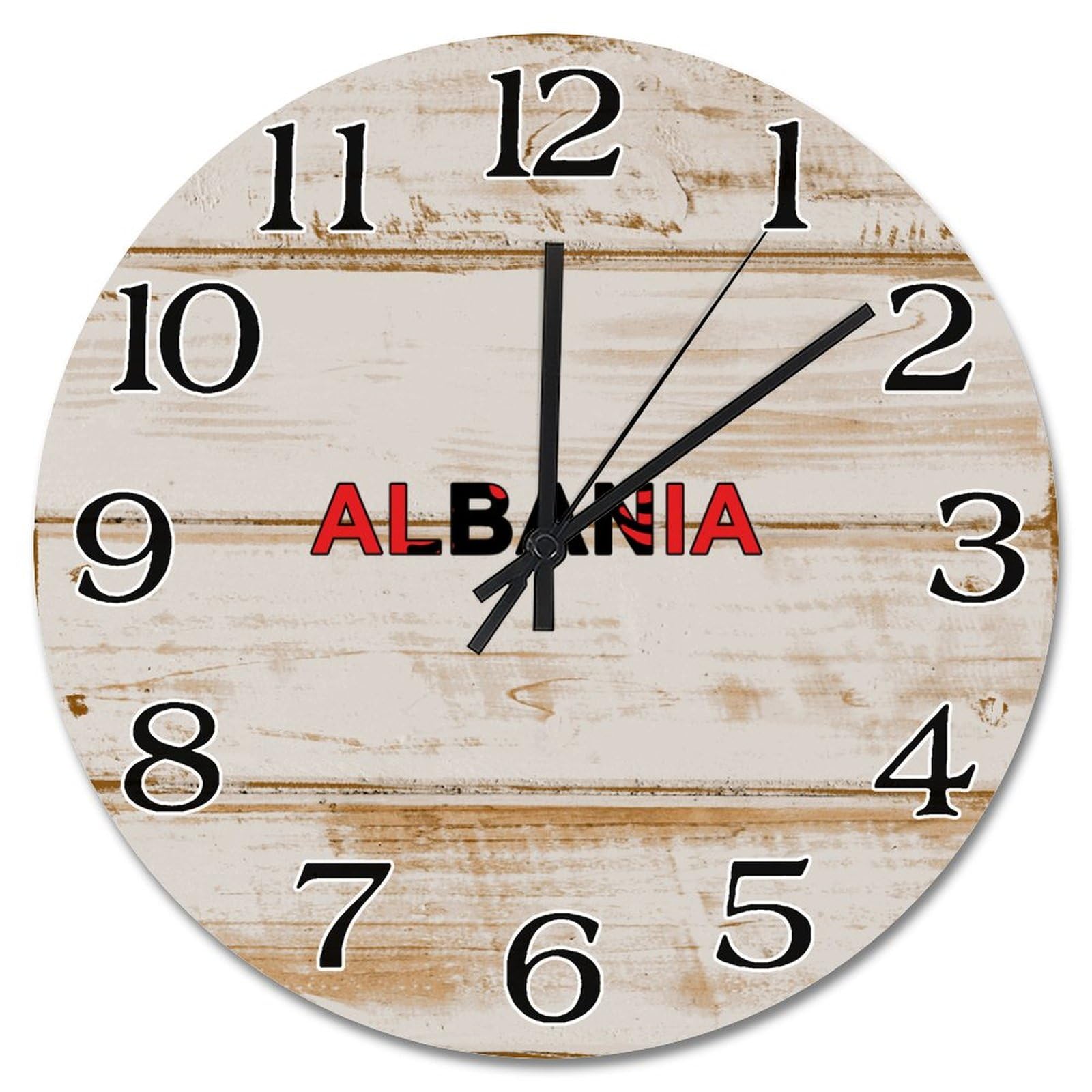 Horloge murale drapeau Albanie idée cadeau déco rustique 38cm