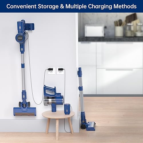 Miniatura 9 de Huije - Aspiradora inalámbrica de 380 W y 28 Kpa para el hogar, aspiradora recargable 6 en 1 con pantalla LED, 45 minutos máximo, aspiradora ligera