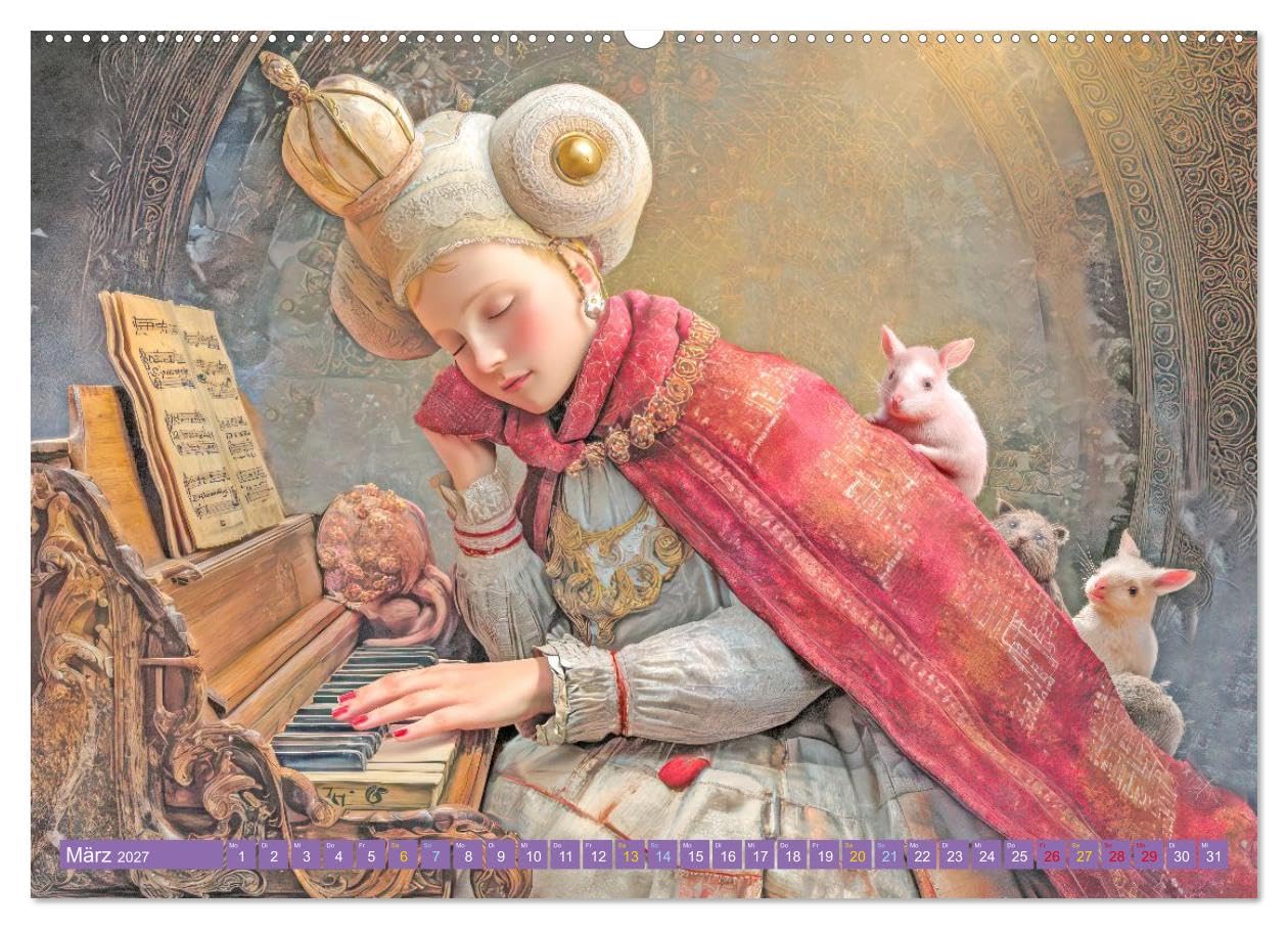 CALVENDO · Melodien und Zuneigung - Fantasiemotive (Kalender 2027) | DIN A2 Querformat · Premium-Wandkalender · Originelle außergewöhnliche Motive der Liebe