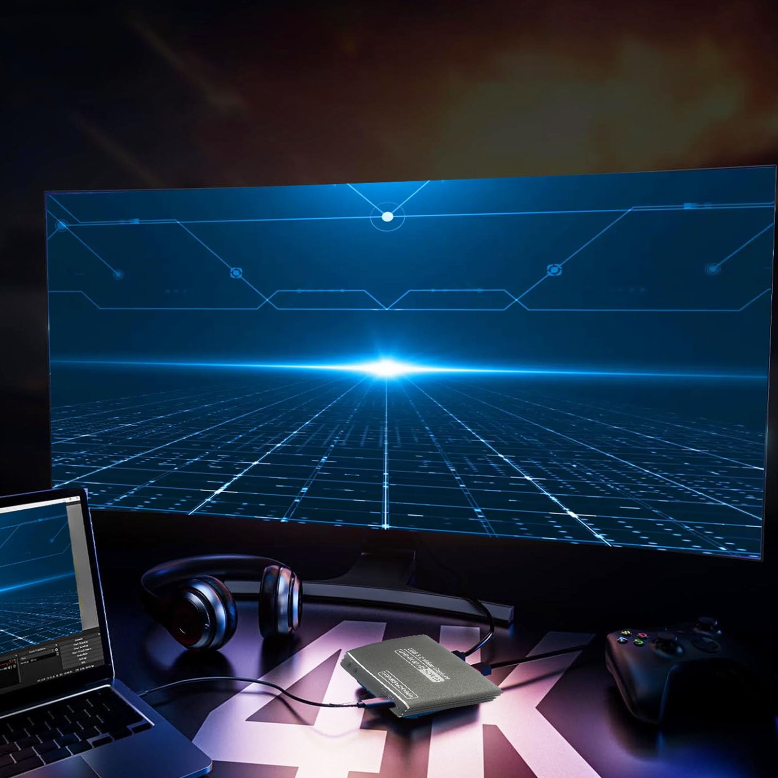 Fabater Karta Przechwytująca Wideo, Karta Przechwytująca HDMI 4K 60 Hz do Przesyłania Strumieniowego i Gier, Wyjście HDMI Loop dla Konsoli do Gier, Kompatybilna z wins i OS X