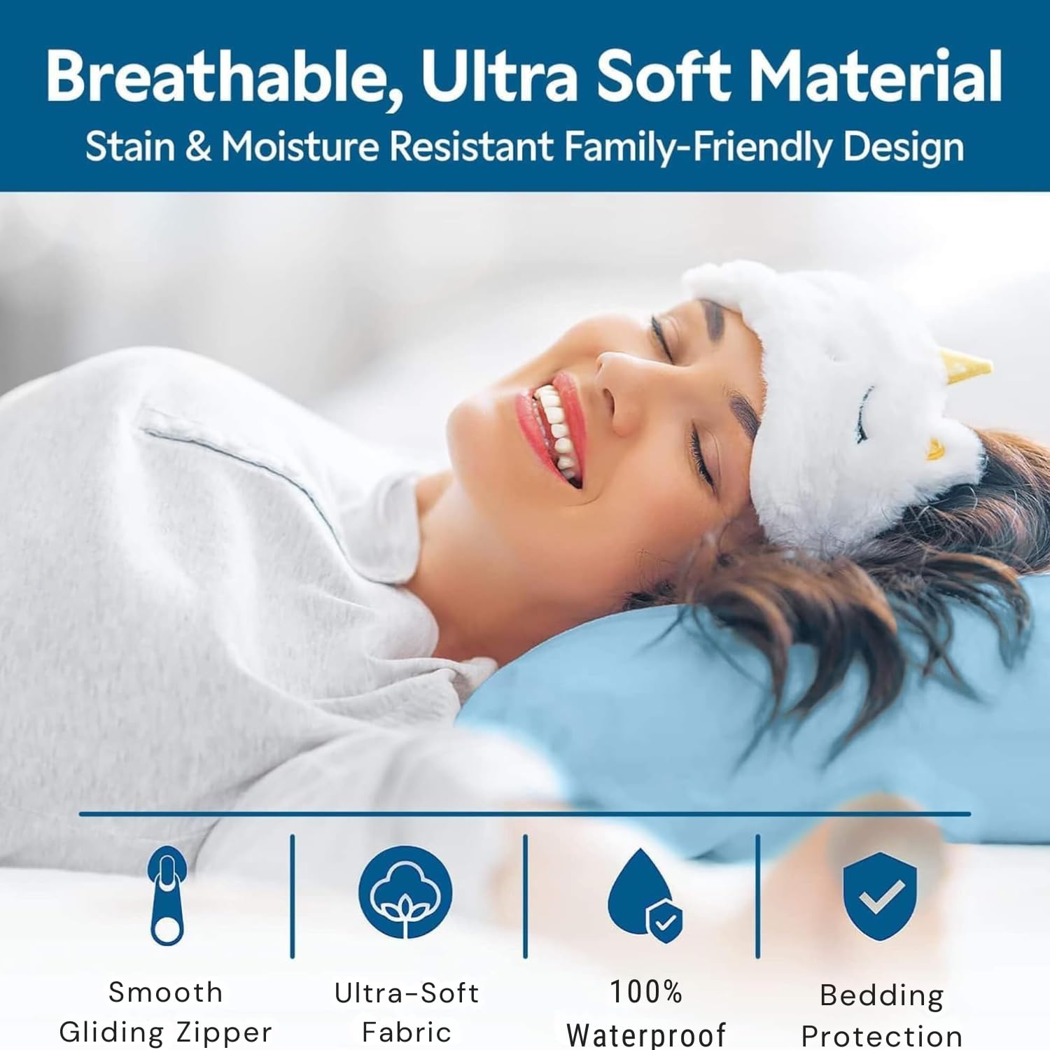 Guardmax Protector de almohada de jersey con cremallera, impermeable, a prueba de chinches y ácaros, fundas de almohada hipoalergénicas de alta calidad, king, 2 unidades 51 x 91,5 cm.