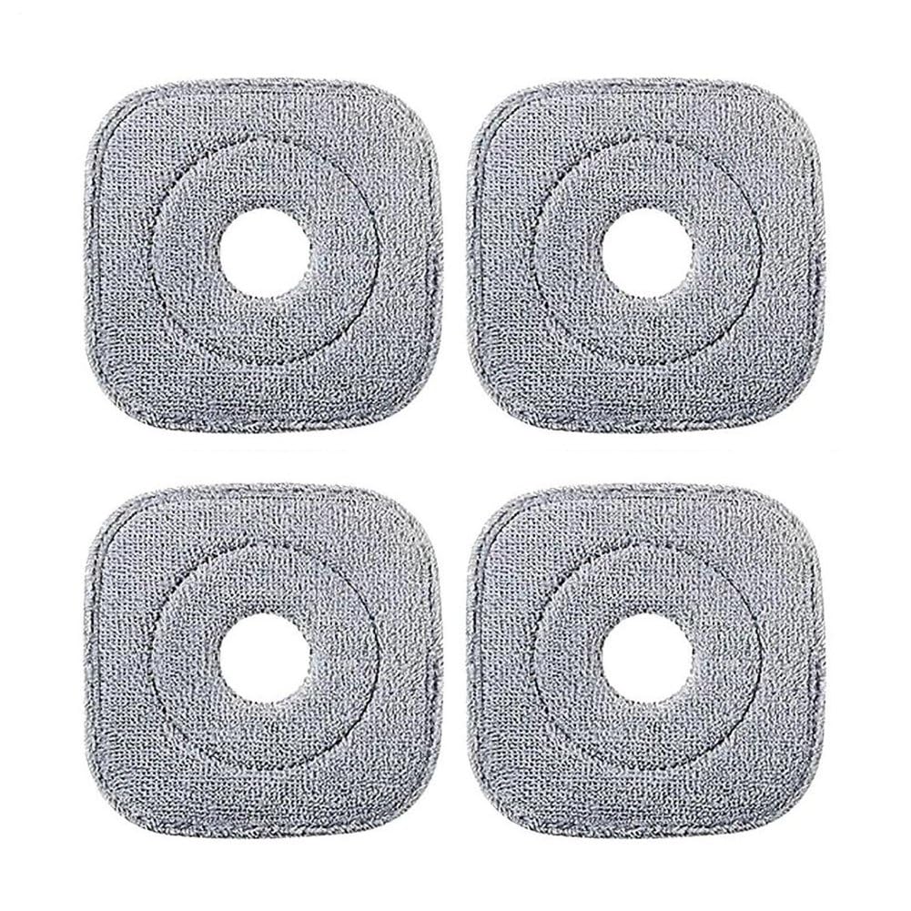 CTRLZS Kitchen Room for Wet and Dry Mop Pads 4 Pieces Microfiber Refills Square Brush Scrub Pad for Wet and Dry Deep Clean Hardwood Floor Care