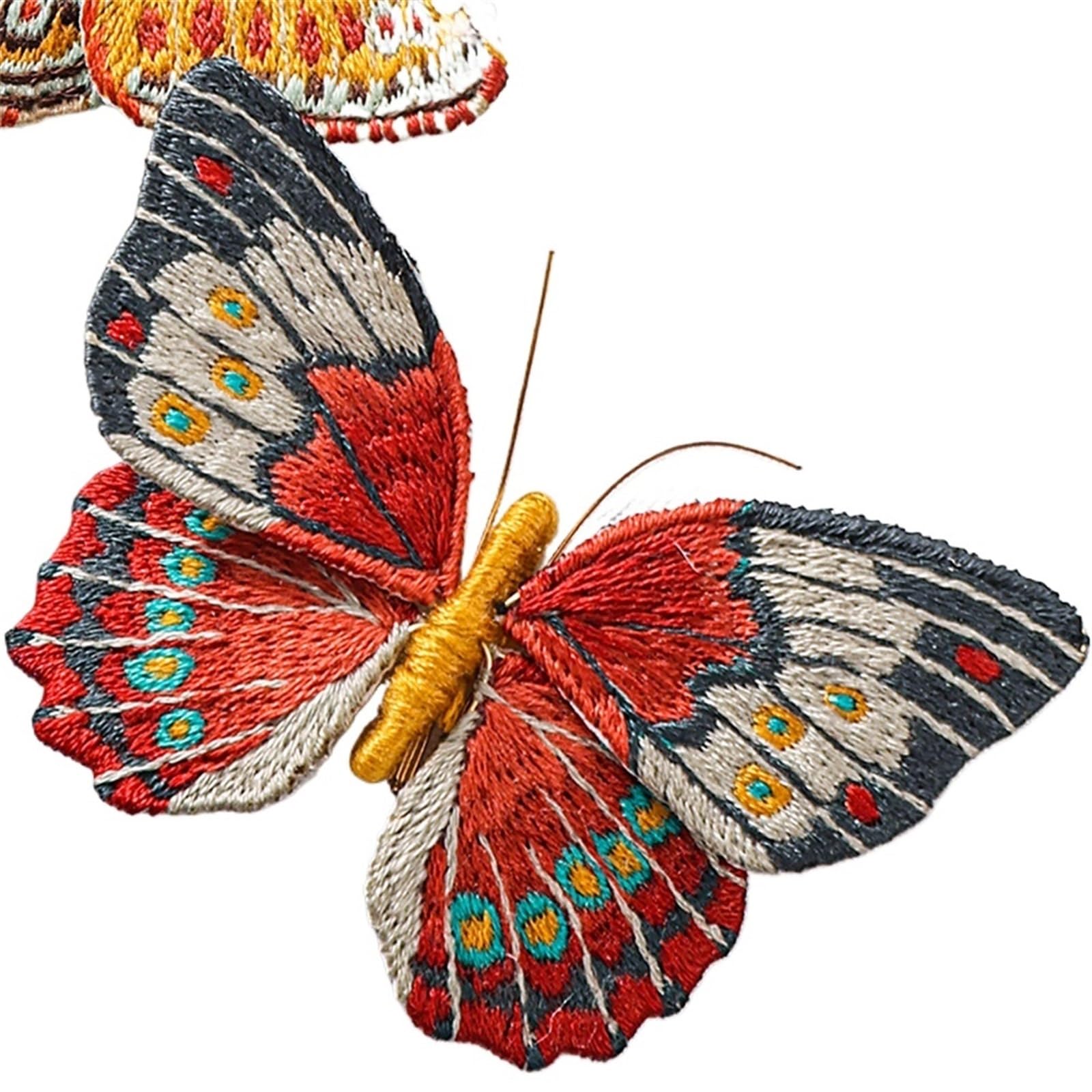 LKLNKVL embroidery, Embroidery Kit， Beginner Butterfly Kits with Hoop DIY Hand Brooch Kit(Embroidery Kit I)