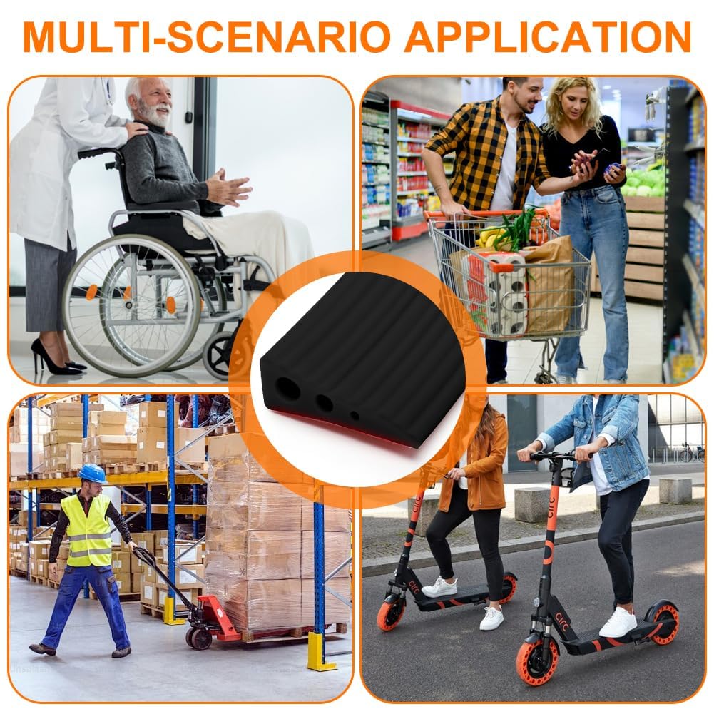 Rampa di Soglia per Porta in TPE, Altezza 2.5 cm, Carico Max 500 kg, Antiscivolo | per Sedie a Rotelle (Elettriche), Passeggini, Robot Aspirapolvere, Disabili | Design Resistente (Nero, 100x6.5x2.5cm)