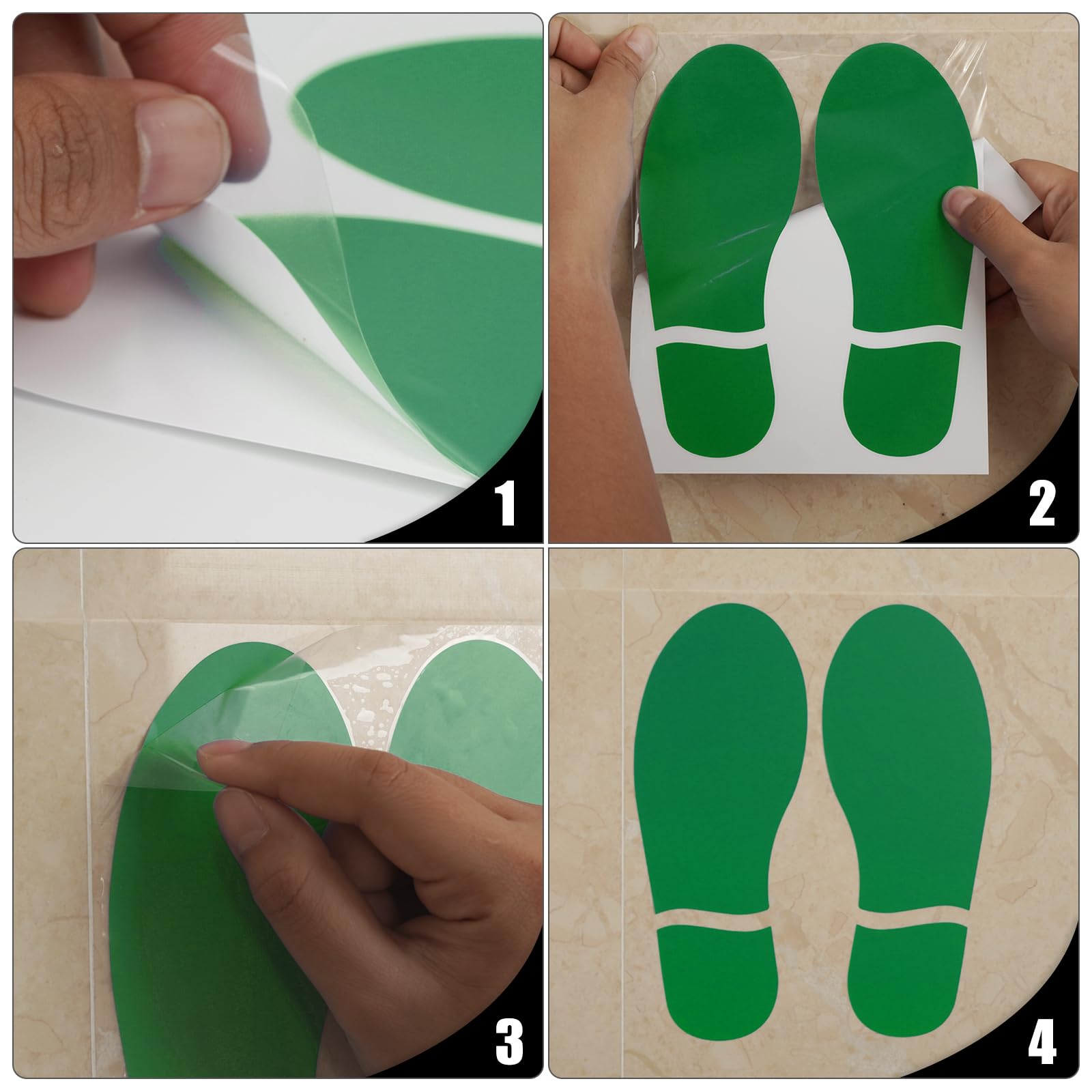 Lot De 2 Feuilles D'autocollants Phosphorescents Pour Sol - Motif Empreintes De Pieds - Décoration De Plafond Pour Chambre D'enfant