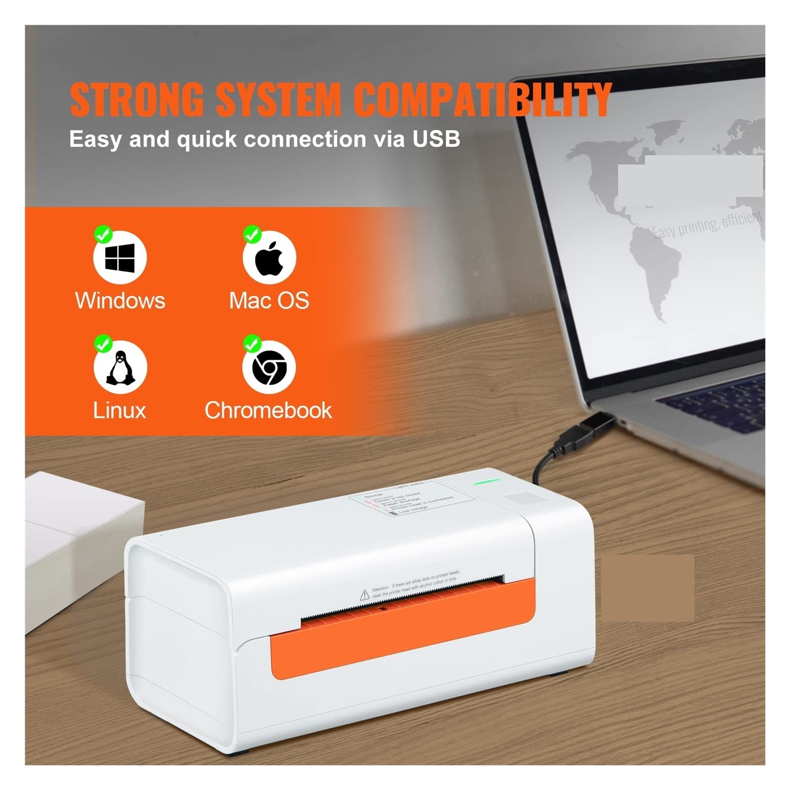 Stampante for etichette termica desktop 203dpi Etichettatrice for etichettatrice USB Compatibile con la stampante for codici a barre di spedizione