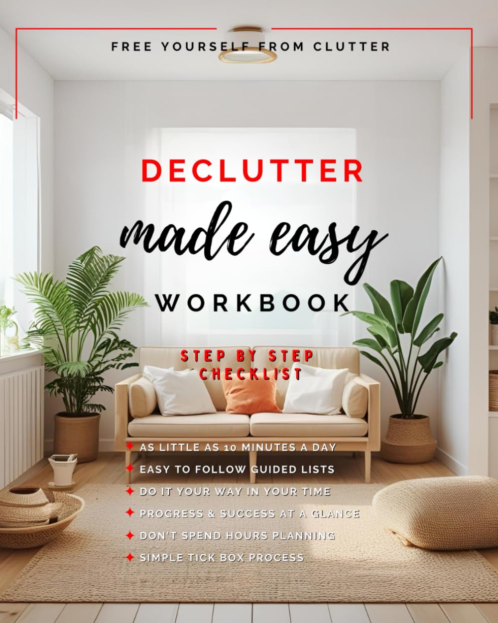 Declutter Made Easy Workbook: Step by Step Checklist to Declutter Your home