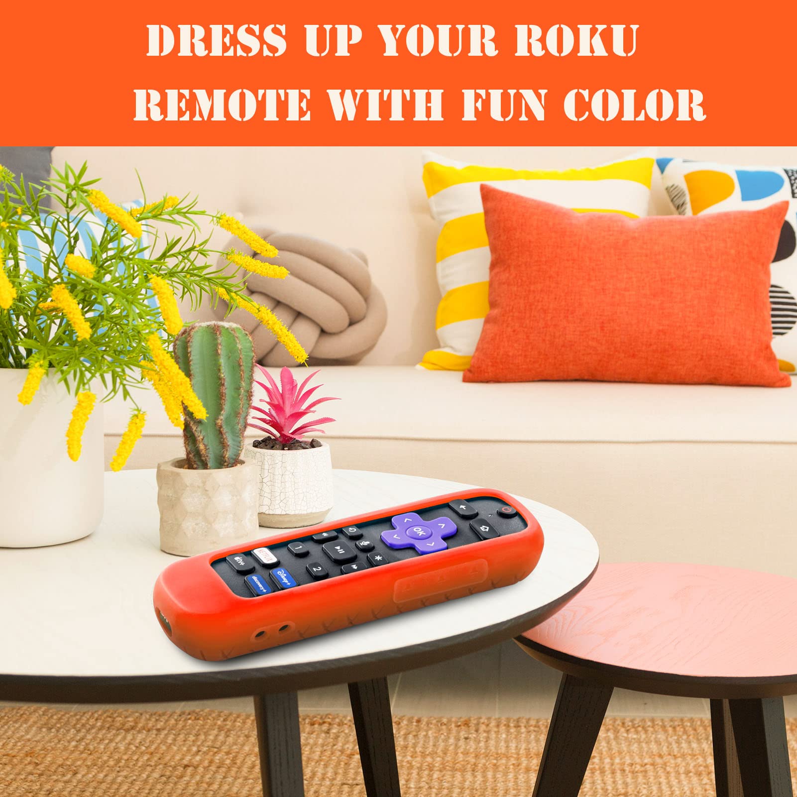 Custodia per Roku Voice Remote Pro, Cover per Roku Cuffia Telecomando Ricaricabile In Silicone Sleeve Skin con Cordino Glow al buio