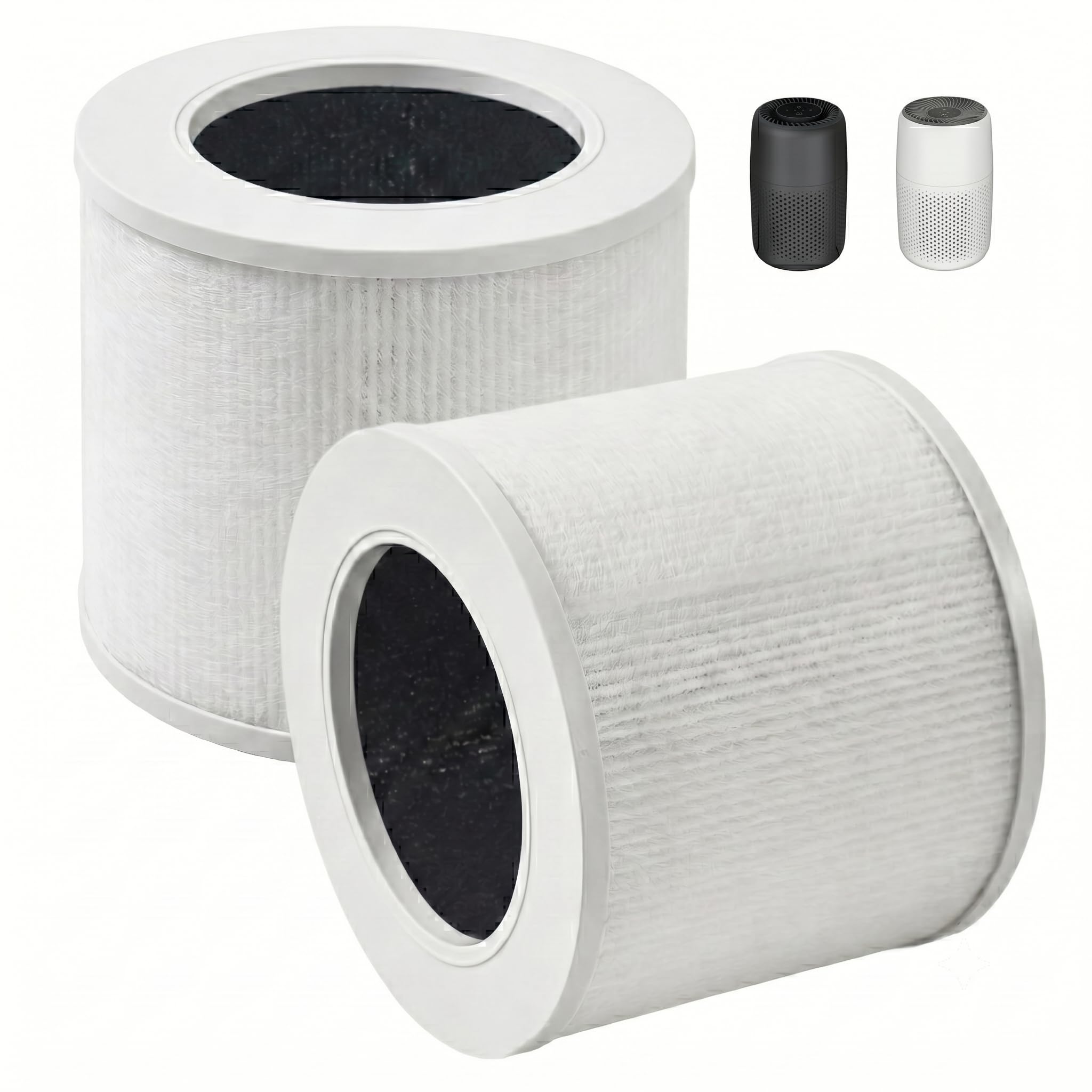 2 Pack Core Mini Replacement Air Filter H13 True HEPA Filters for LEVOIT Air Purifier Replacement Filter 3-in-1 HEPA, High-Efficiency Activated Carbon, Replace Part