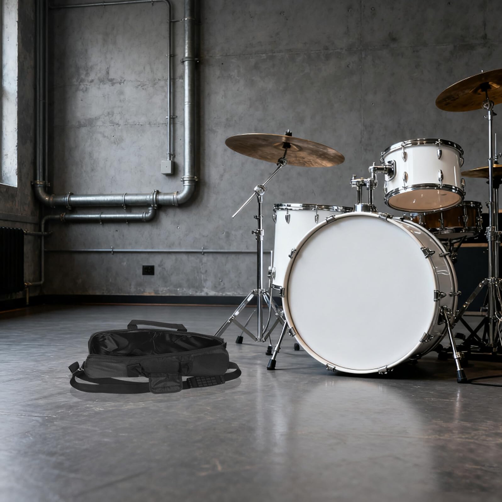 Borsa a Cilindro per Leggio Pieghevole con Manico 50x13 Cm | Nero, Forma Compatta per Viaggio e Concerti, Accessorio Musicale per Musicisti