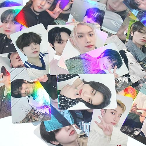 Miniatura 4 de Stray Kids - Tarjeta de fotos láser para niños, 50 unidades, tarjetas láser para niños callejeros, tarjetas de Kpop Straykids Rock StrayKids,