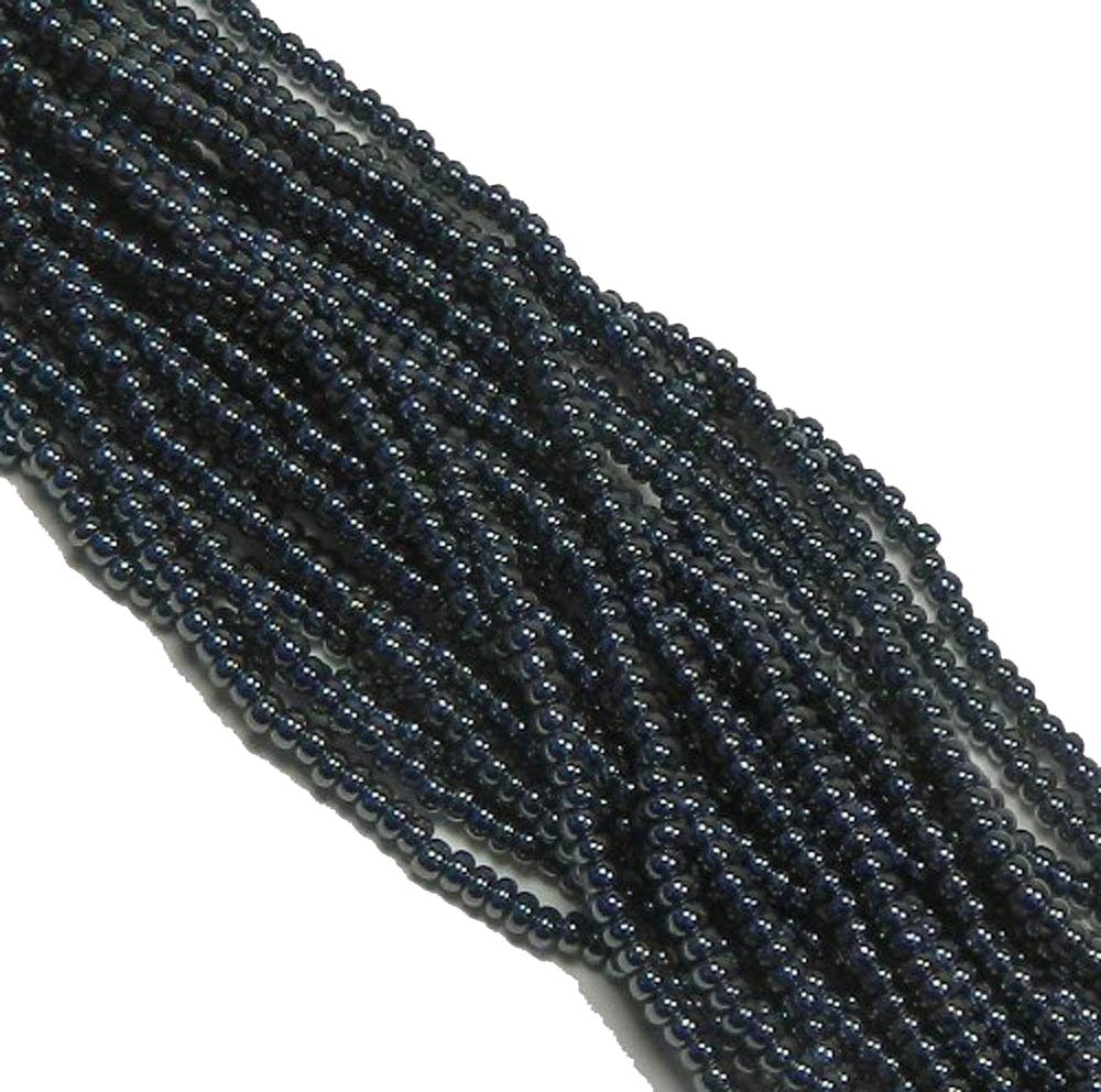 Gunmetal Czech 8/0 Glass Seed Beads 1 Full 12 Strand Hank Preciosa Jablonex
