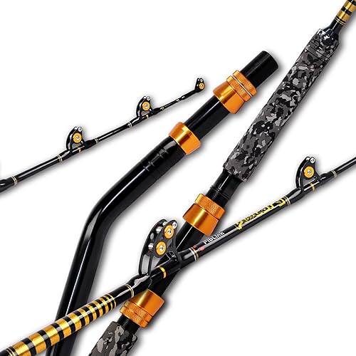 Miniatura 11 de Fiblink Caña de pesca de barco convencional de 1 pieza para agua salada en alta mar de 6 pies