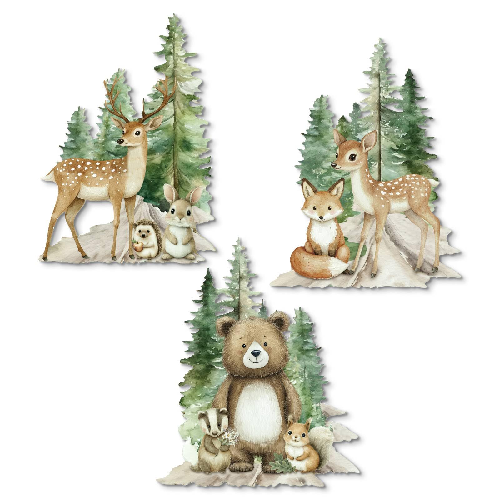 Décoration murale animaux en bois pour une chambre bébé raffinée