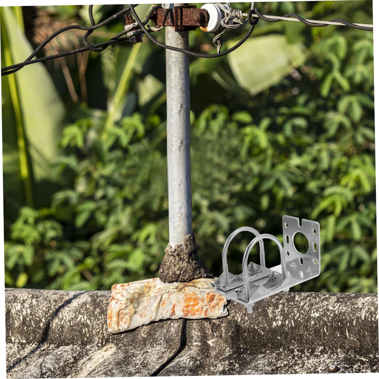SEWACC Soporte de Montaje en Barra para Antena Exterior de Aleación de Aluminio Diseño en L y Fijación Estable para Instalación en Exteriores 2 Piezas