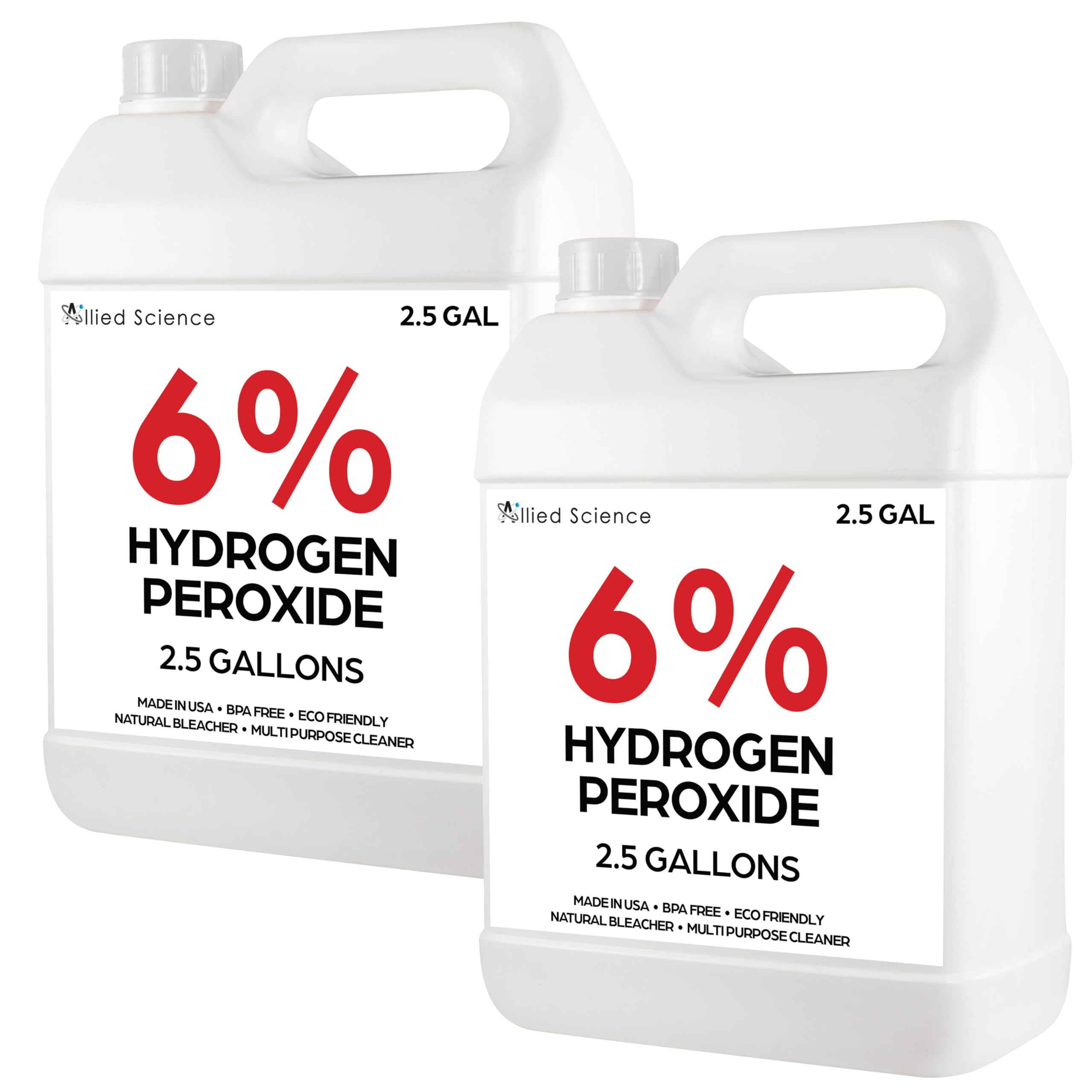 Allied Science 6% Hydrogen Peroxide, Food Grade H202 and Water, 5 Gallons