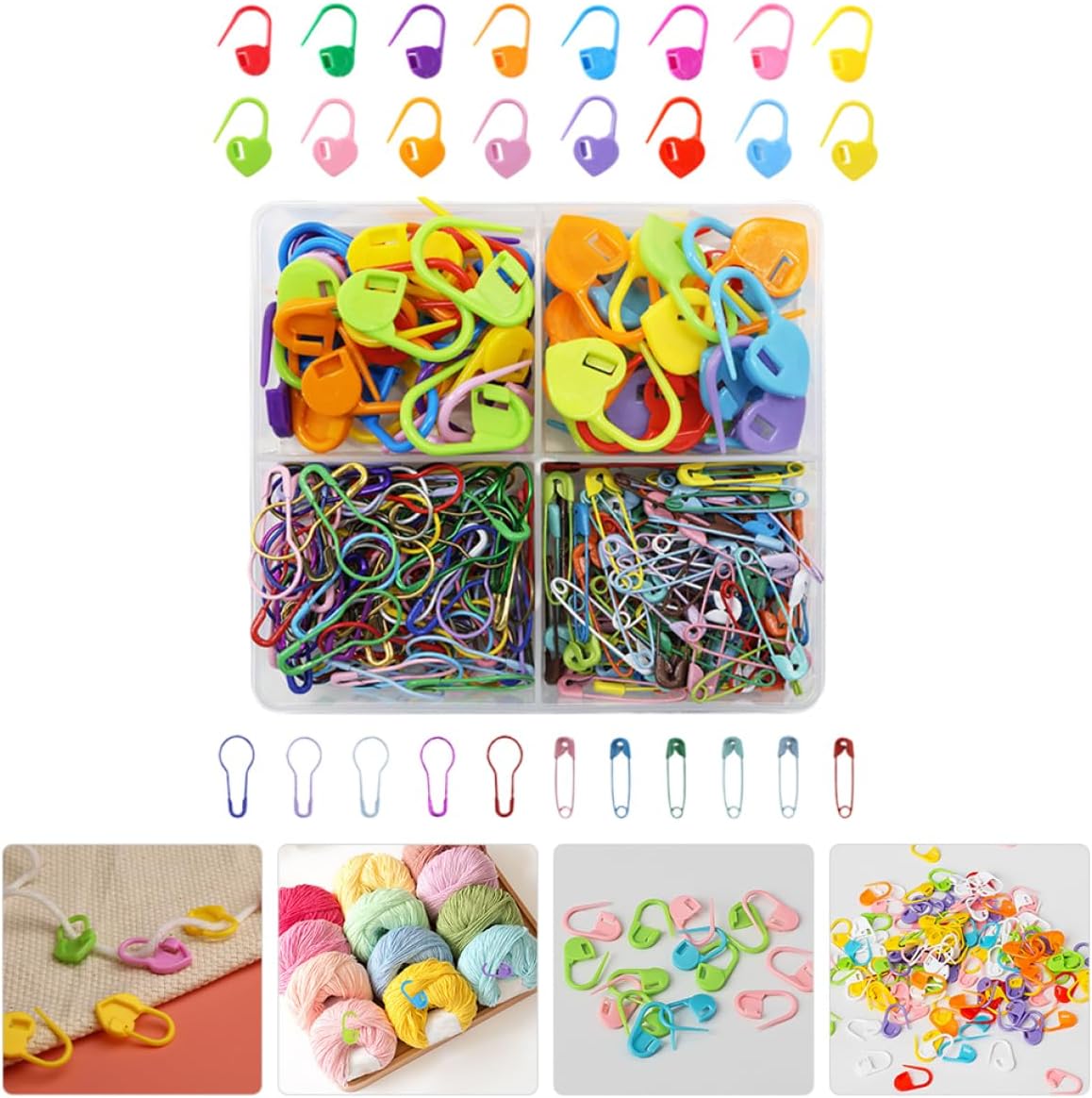 Gadpiparty 4sets Heart Shaped Markers for Knitting and Crochet Markers Lightweight and Convenient for of Your Work