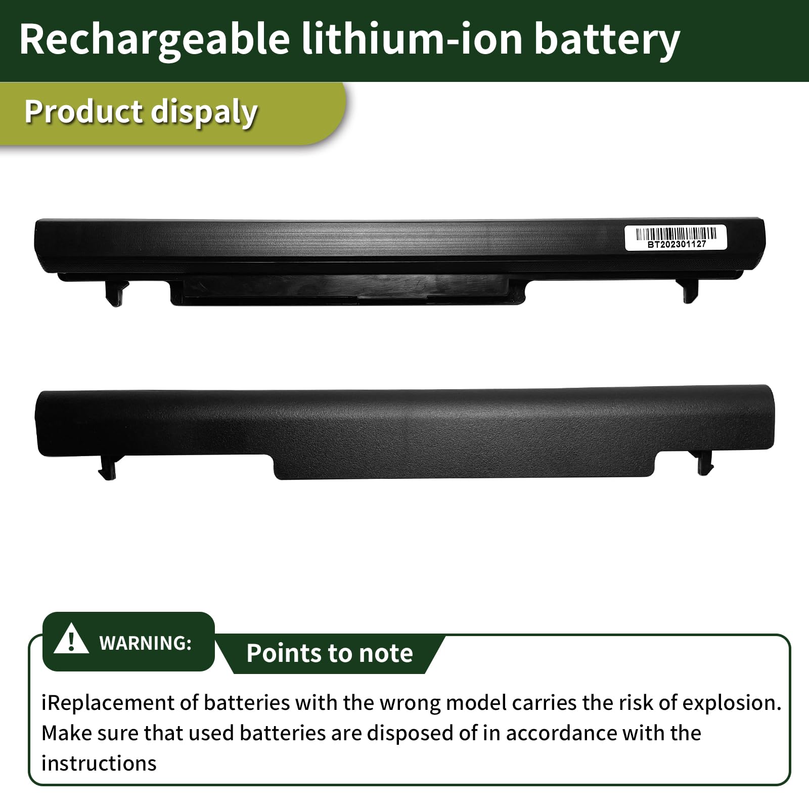 A31-K56 A32-K56 A42-K56 A41-K56 14.4V 44WH Batteria sostitutiva per ASUS VivoBook S550 S550C S56 S56C U48 U48C U58 U58C A46 A46C A56 A56C E46 K46 K56 R405 R505 S40 S405 S46 S505 S550