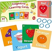Vista 8 de Tarjetas didácticas de aprendizaje de español para niños pequeños, 60 tarjetas bilingües de doble cara para números, colores, formas, palabras