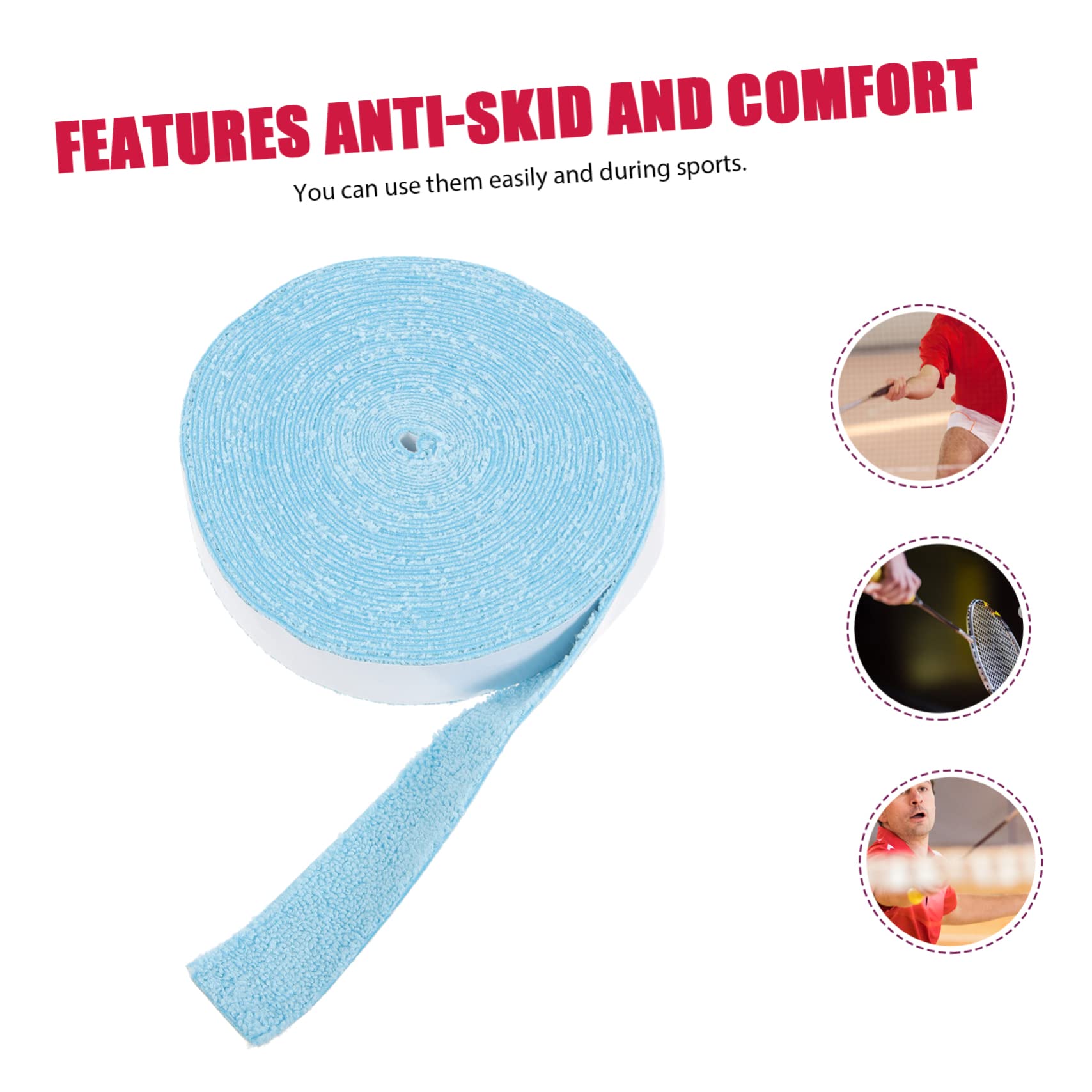 Sosoport 2 di Impugnatura della Racchetta Racchetta da Pickelball Nastro Antiscivolo Fascia per Racchetta Impugnatura da Badminton Forniture Sportive Nastri Assorbenti per