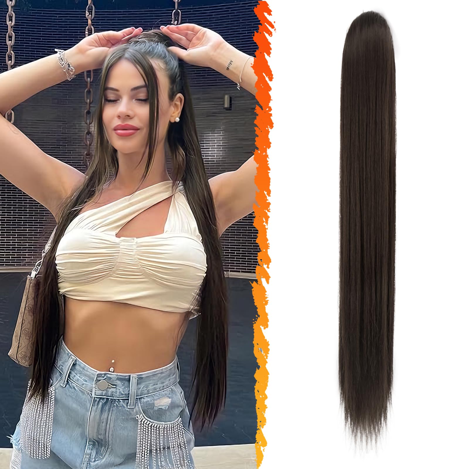 BARSDAR Brown Ponytail Extension
