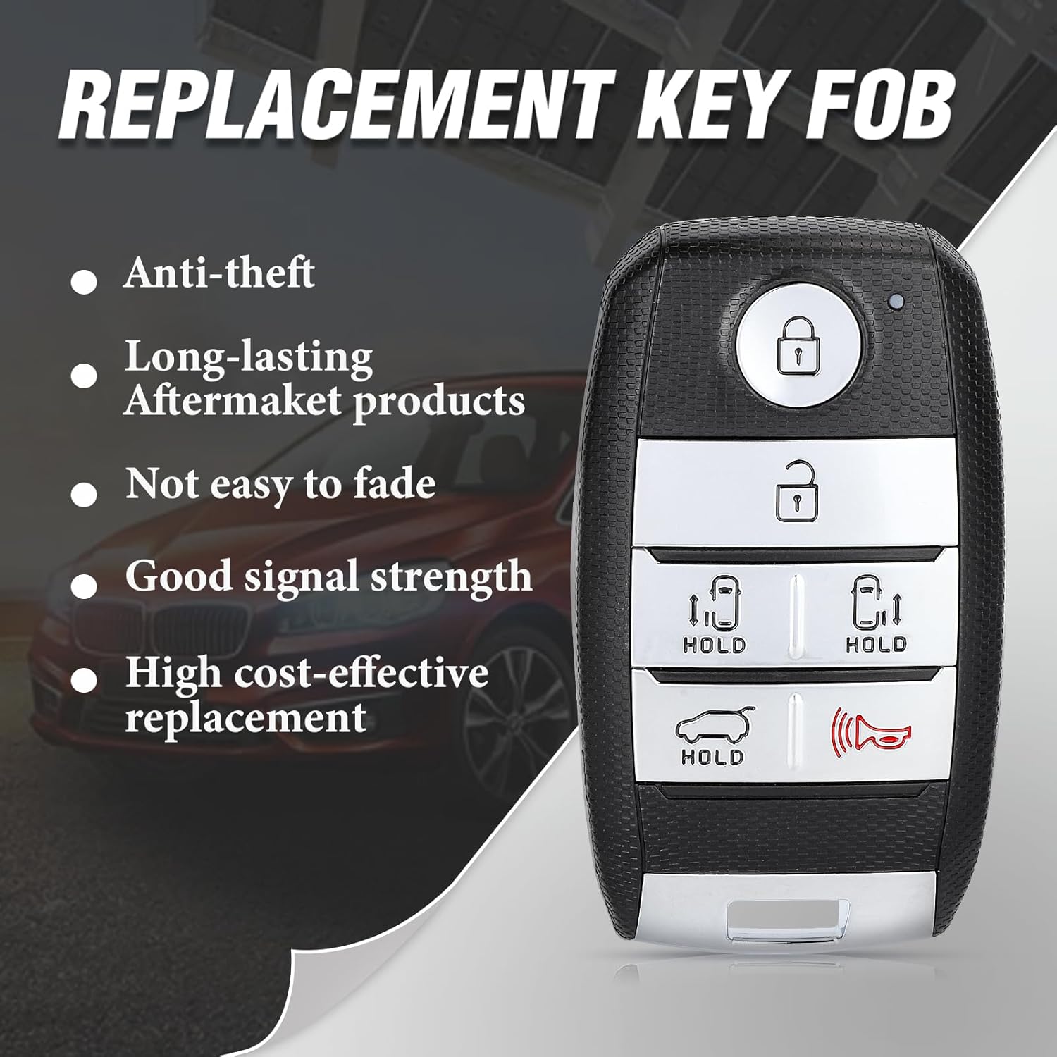 Keyless Entry Remote 6 Buttons Proximity Key Fob Replacement for Kia Sedona 2015 2016 2017 2018 2019 2020 2021(FCC:SY5YPFGE06 P/N:95440-A9300 ID47 Chip)
