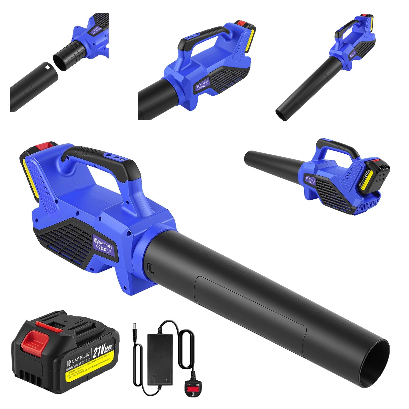 6-Speed Cordless Leaf Blower 320CFM/180MPH Snow Dust Blower + Battery & Charger