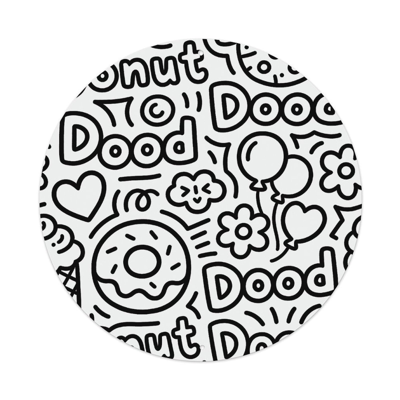 LZQPOEAS Donut Dood Round Aluminum Wall Art Sign, Metal Indoor Wall Decor with Holes, Durable Circular Aluminum Plaque for Home, Bar, Cafe, Living Room, And Office Decoration