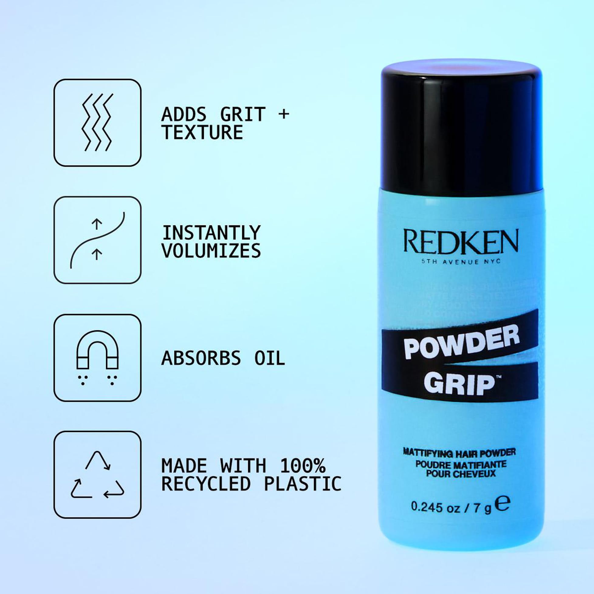 REDKEN Powder Grip, Volume Powder for Added Body & Texture, Matte Finish with Medium Control, 7g, Powder Grip Volume Powder - Image 3
