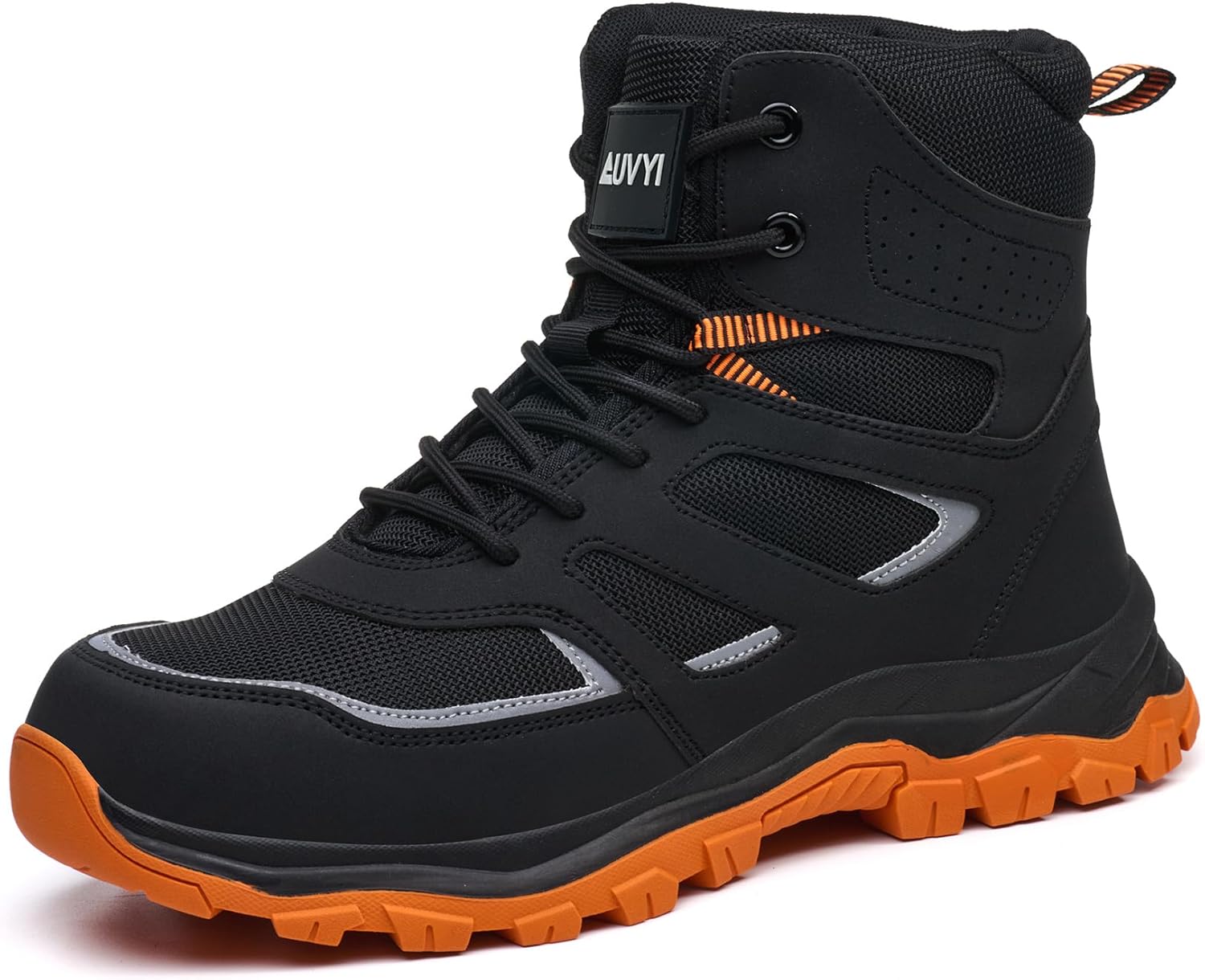 Steel Toe Work Boots for Men – Wide Toe Comfortable Lightweight Breathable Safety Shoes, Slip-Resistant Durable Construction & Industrial Footwear