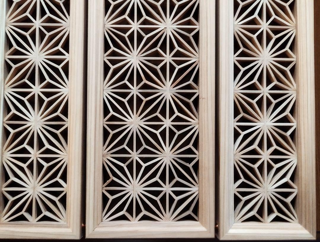 171 麻の葉組子 吹き抜け3枚一組 27 麻の葉組子 吹き抜け 3枚