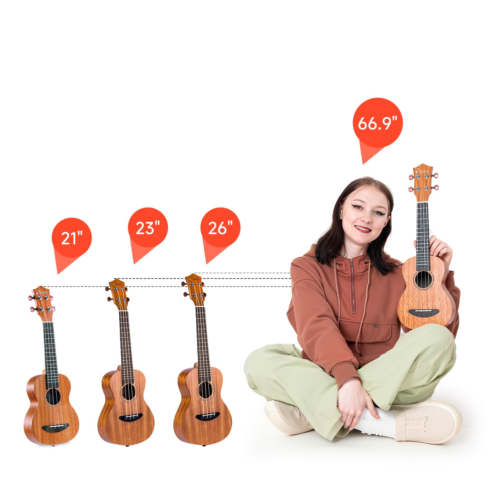 Amazon.com: Donner Concert Ukulele Beginner Mahogany 23 Inch