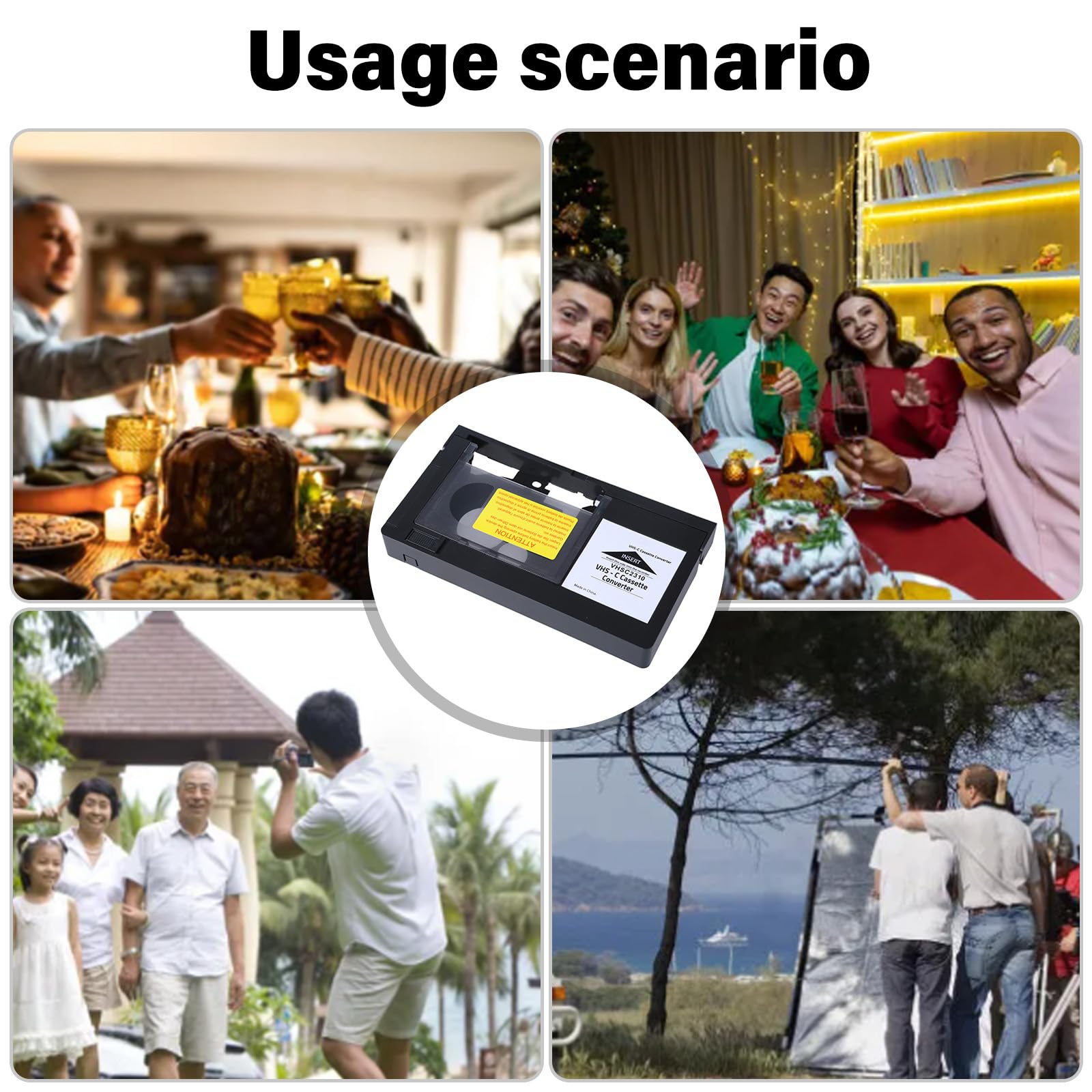 Adaptateur de cassette vidéo motorisée pour caméscopes - Transfert vidéo à domicile facile à utiliser avec 1 bouton