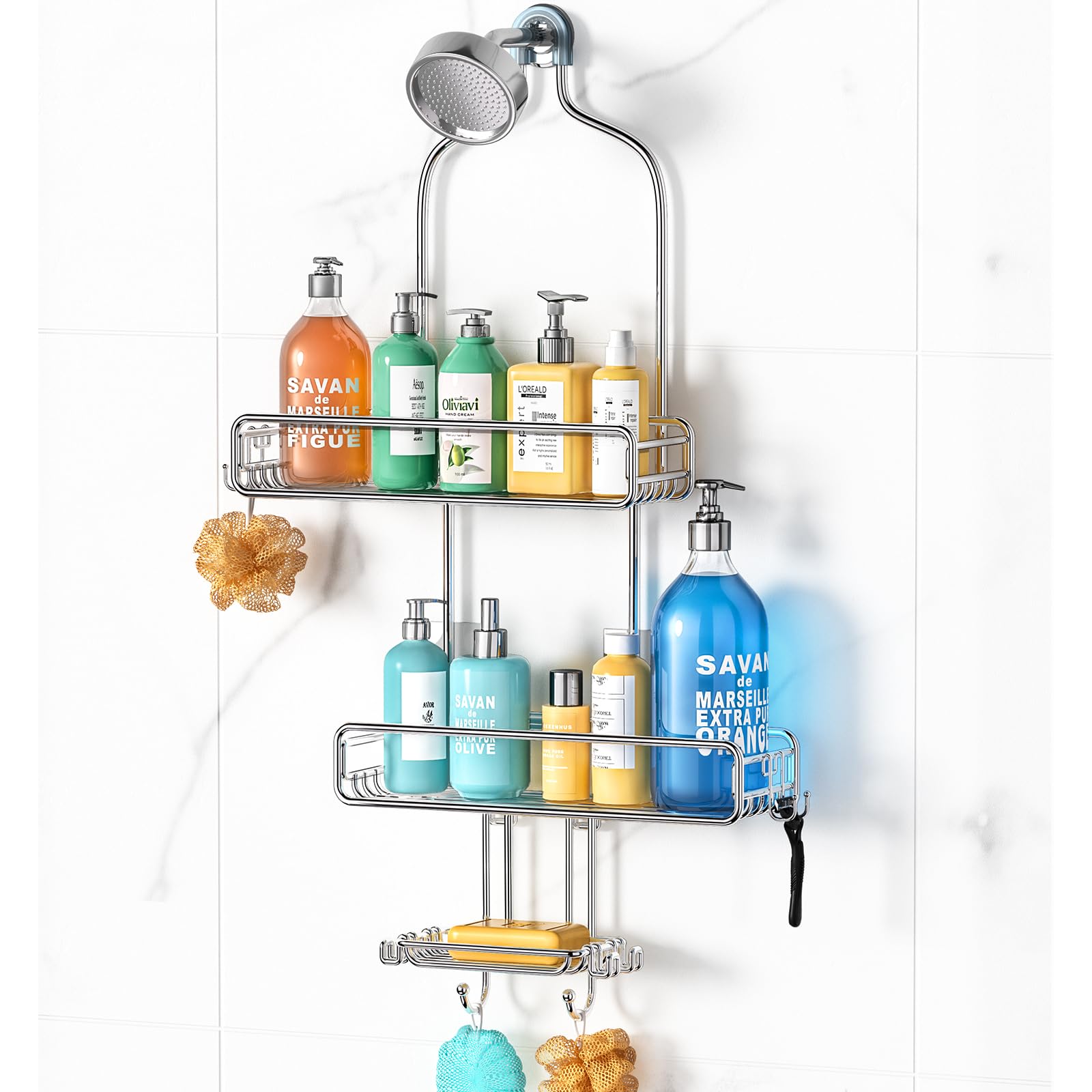 HAMITOR shower caddy hanging silver