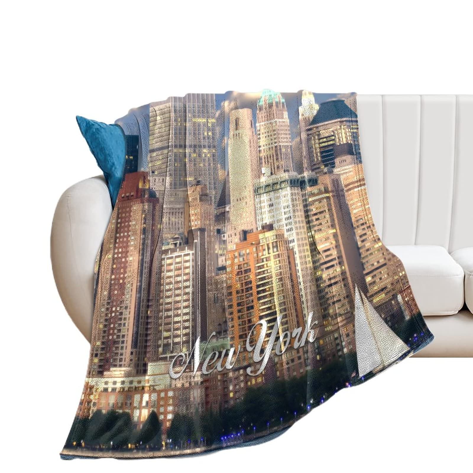 Couverture en flanelle New York 101x127 cm pour lit et canapé