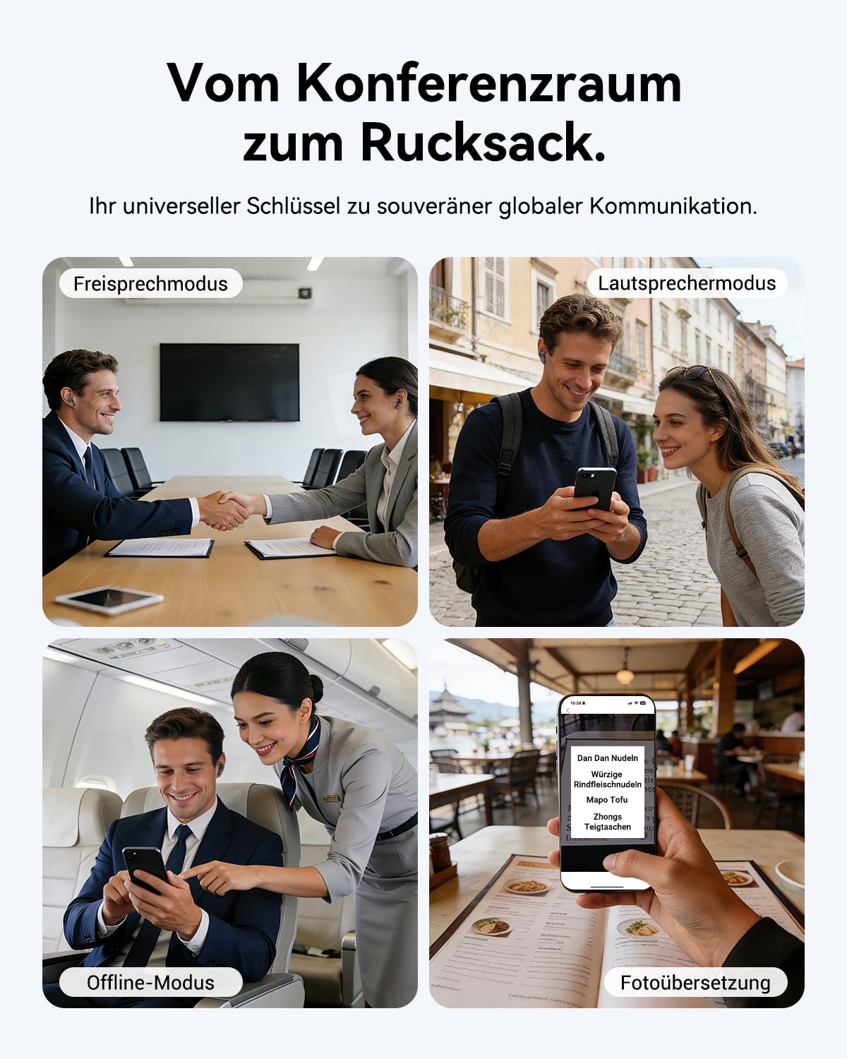 Wooask M3 AI Kopfhörer Übersetzer, 3-in-1 Echtzeit Sprachübersetzer Kopfhörer mit 144 Sprachen, 48H Bluetooth 5.4 Kopfhörer Offline, 5 Übersetzungsmodi Ideal für Reisen Learning (Schwarz)