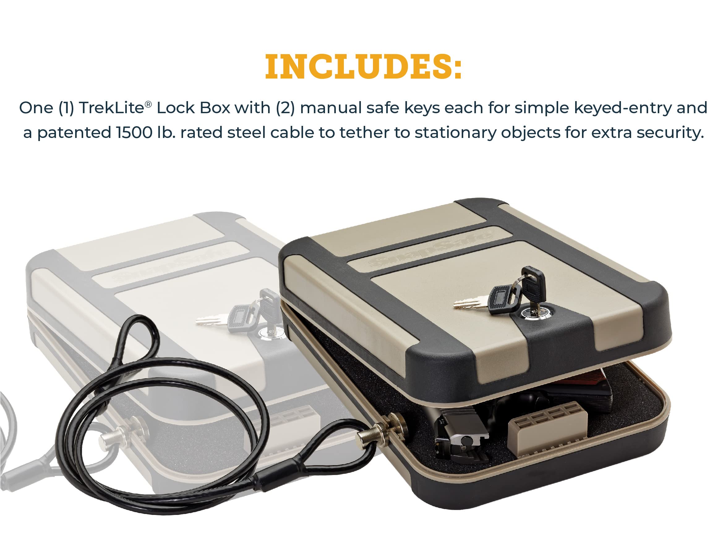 Amazon.co.jp: SAFESnapSafe Treklite キーロックボックス - ポリカーボネート ポータブル 軽量 ガンロックボックス  - キーロックとフォーム裏地 - 旅行に最適 TSA承認 - XL 10 x 7 x 2インチ : ファッション