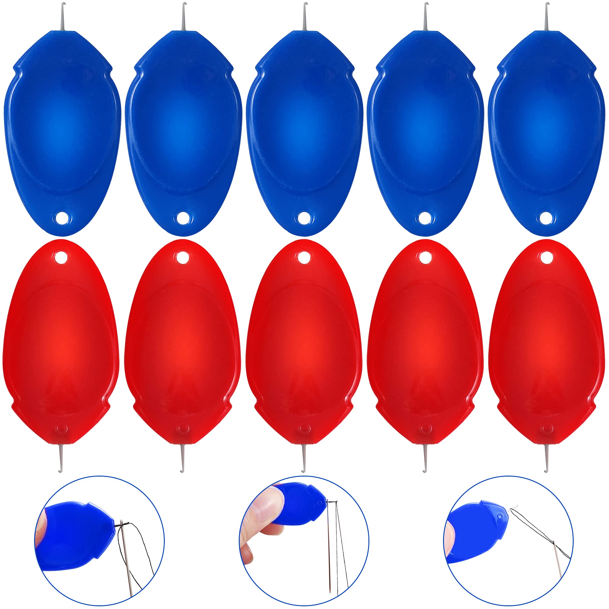 Cingfanlu 10 Pieces Plastic Needle Threaders，Wire Loop DIY Simple Needle Threader Hand Machine Sewing Tool for Sewing Crafting Needle, Sewing Machine, Small Eye Needles (10)